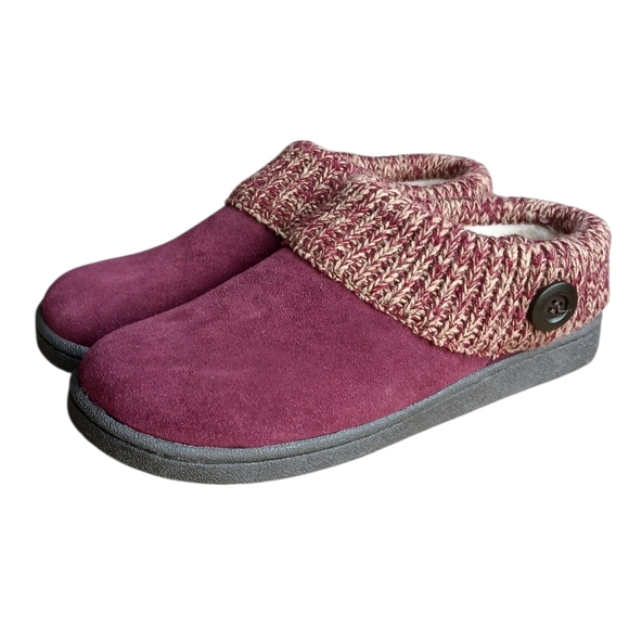 Clarks Shoes - Clarks Women's Size 10 Cozy Knit Cuff Women's Slippers - Purple